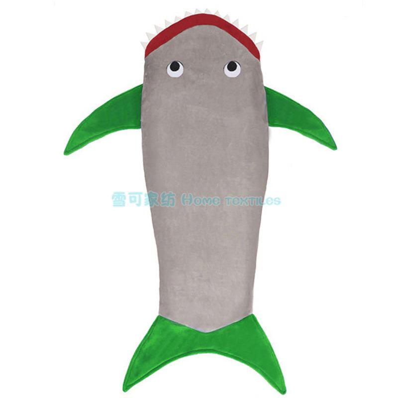 Hot baby boys and girls flannel sleeping bag children cartoon shark's tail Hot baby boys and girls flannel sleeping bag children cartoon shark's tail