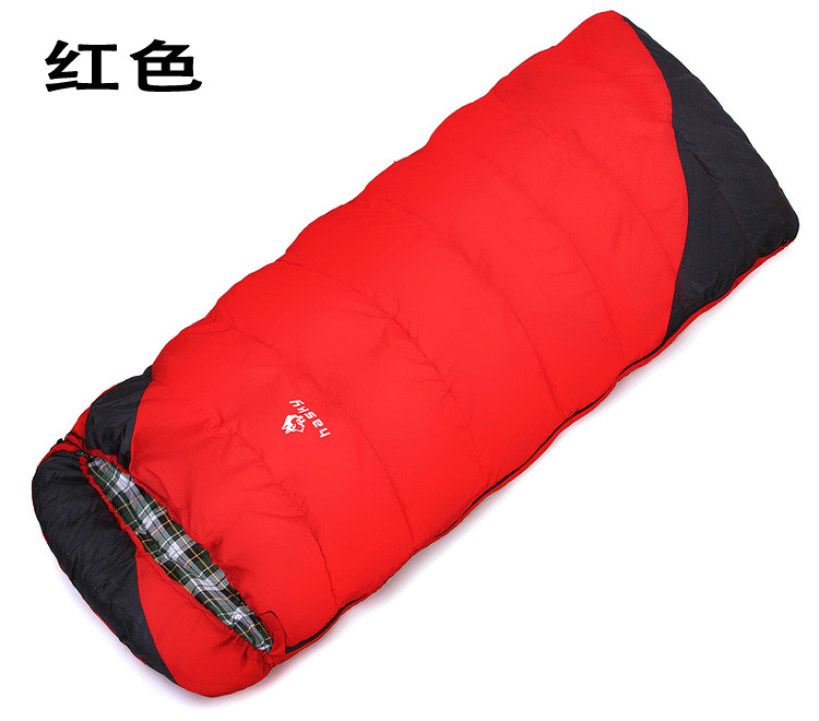 Sled dog outdoor waterproof nylon cotton plaid flannel widened thickened cotton sleeping bag