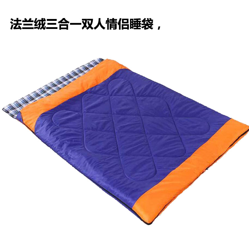 Flannel Widened Thickened Double Sleeping Bag Home Outdoor Travel Sleeping Bag Couple Sleeping Bag