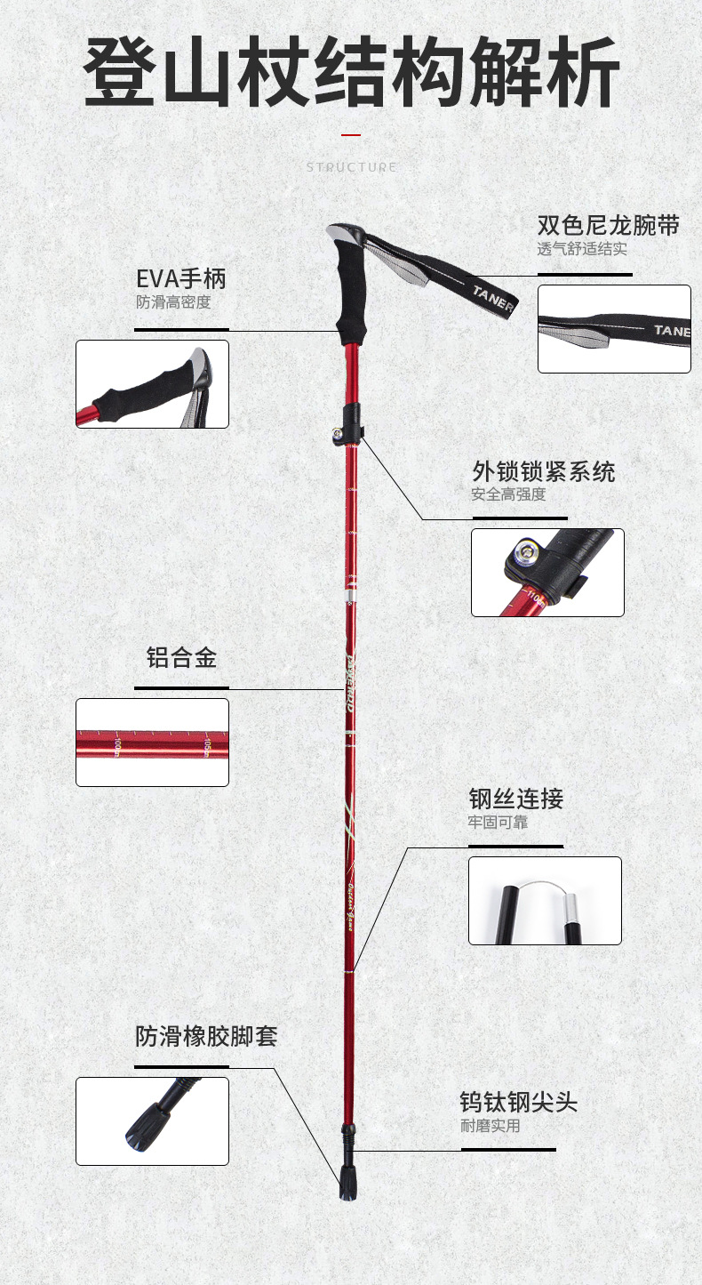 Aluminum Alloy Folding UltraLight UltraShort Retractable Outdoor Hand Trekking Walking Stick Hiking Stave 5 Sections Aluminum Alloy Folding UltraLight UltraShort Retractable Outdoor Hand Trekking Walking Stick Hiking Stave 5 Sections