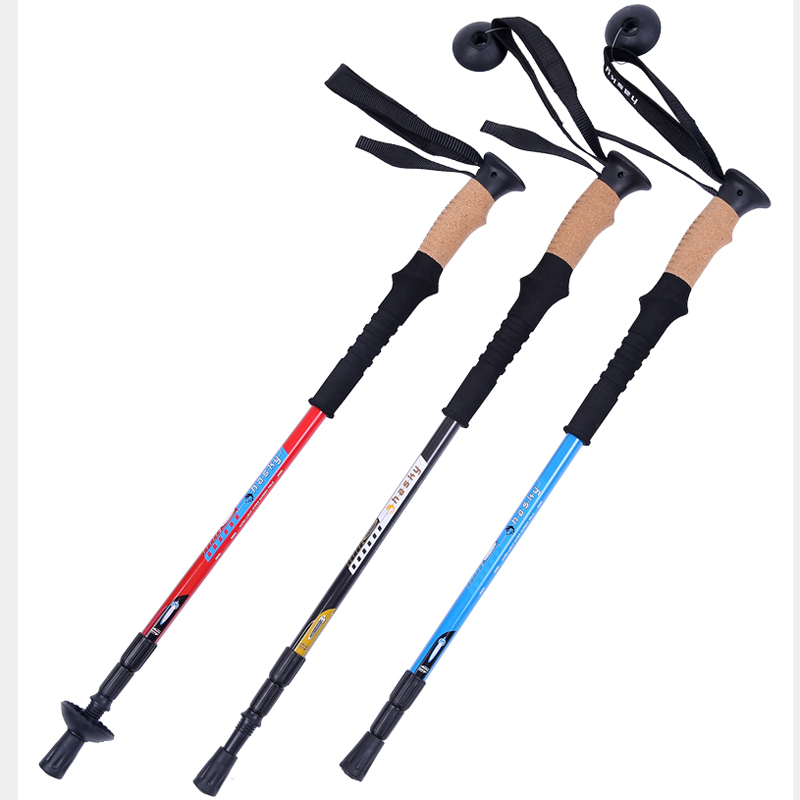 Outdoor Alpenstock Carbon trekking pole mountaineering sticks 3parts