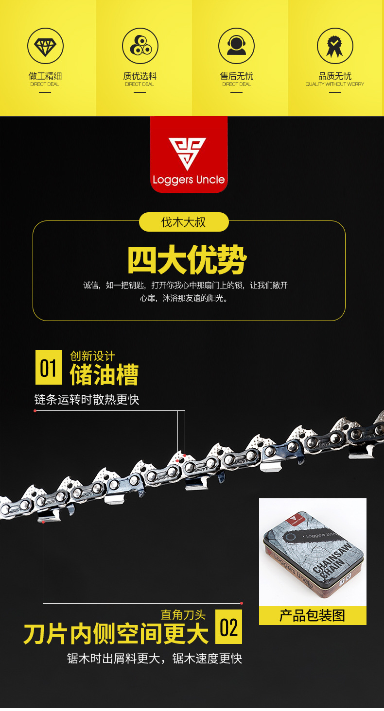 Saw 20 18 16Inch Electric Chain Saw Accessories Universal Wood Cutting Saw Chain Gasoline Saw Chain Chain for Chain Saw