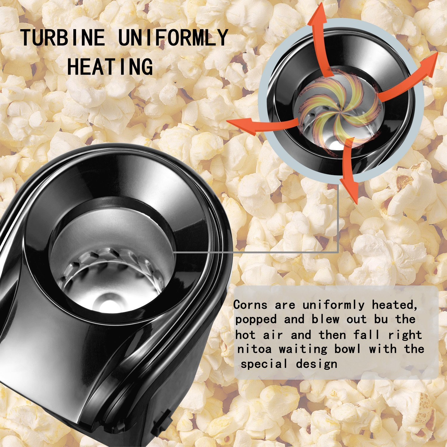 New Mini Popcorn Machine Household Wind-Blowing Small Automatic Electric Children Popcorn Machine Foreign Trade Small