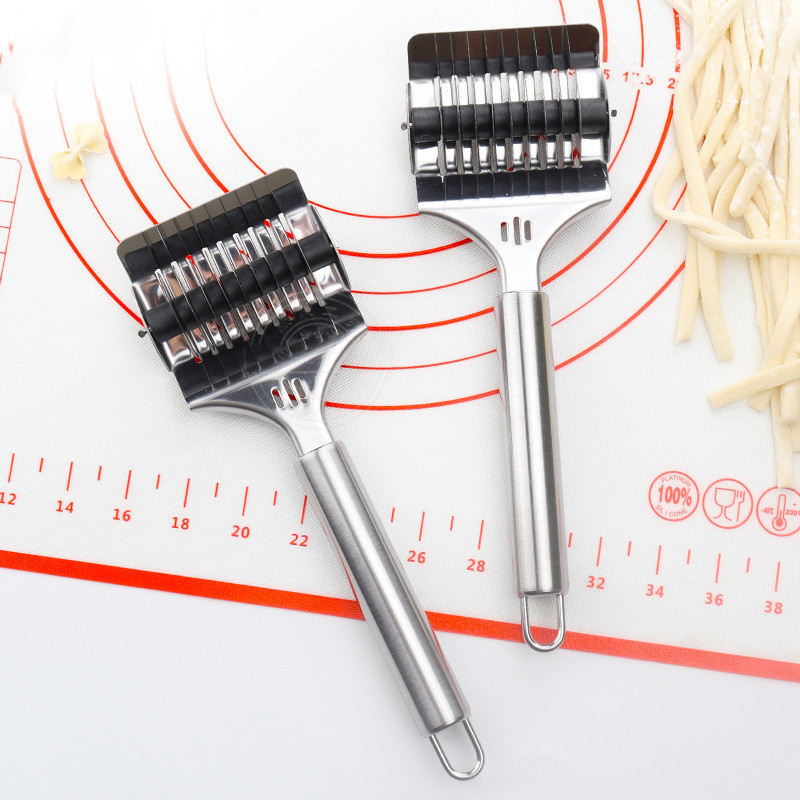 Stainless Steel Dough Cutting Machine Manual Dough Scraper Multi-Function Noodle Press Noodle Slitter Kitchen Tool
