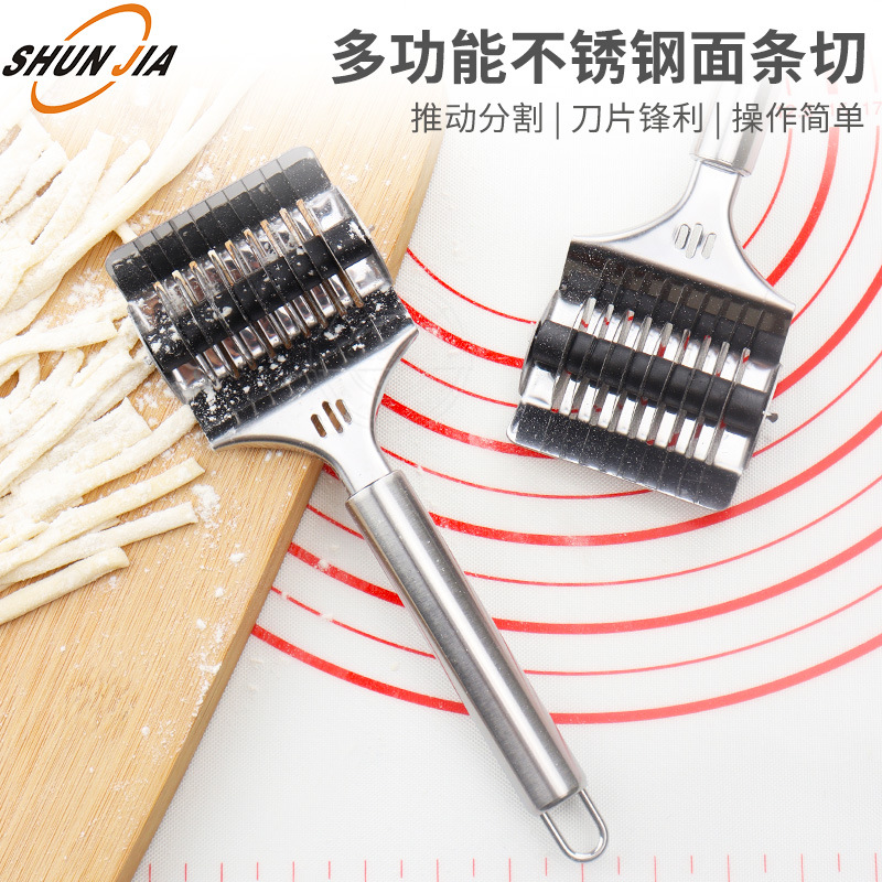 Stock Stainless Steel Dough Cutting Machine Manual Dough Scraper MultiFunction Noodle Press Noodle Slitter Kitchen Tool