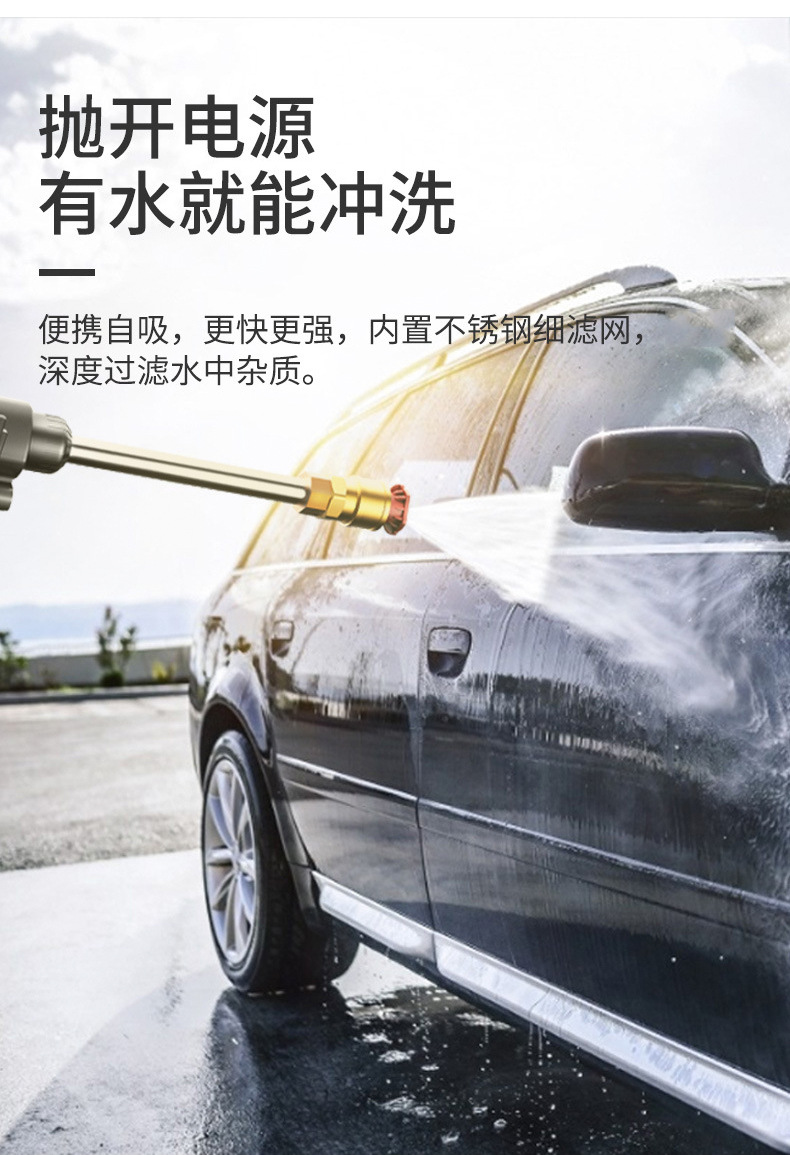 Car HighPower Car Washing Gun Car High Pressure Water Pump Wireless Lithium Battery Car TwoinOne Car Washing Machine Car
