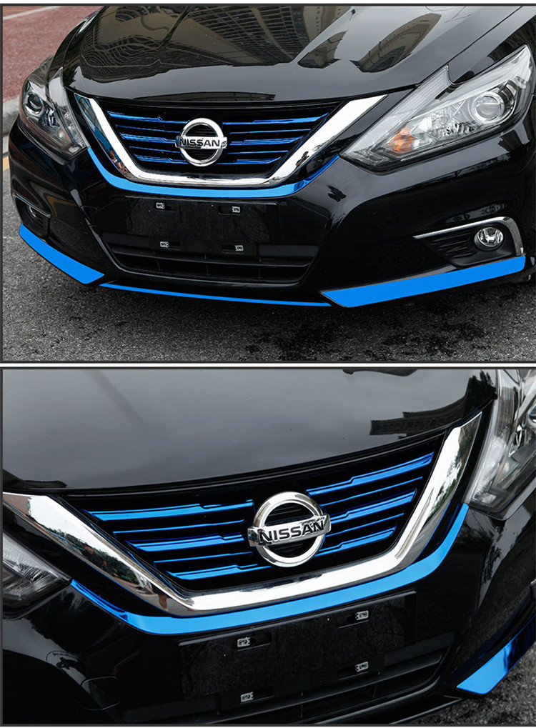 to 1618 Nissan New Teana Modification Special Medium Mesh Trim AntiCollision Front Bumper Corner Protection Bright Strip