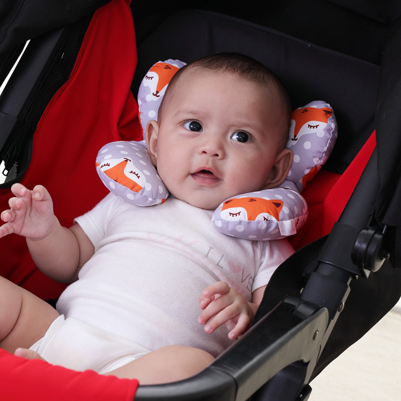 New Cartoon Pattern Children U-Shaped Pillow Travel Car Seat Neck Protection Two-Corner Pillow Fixed Shaping Cart Pillow