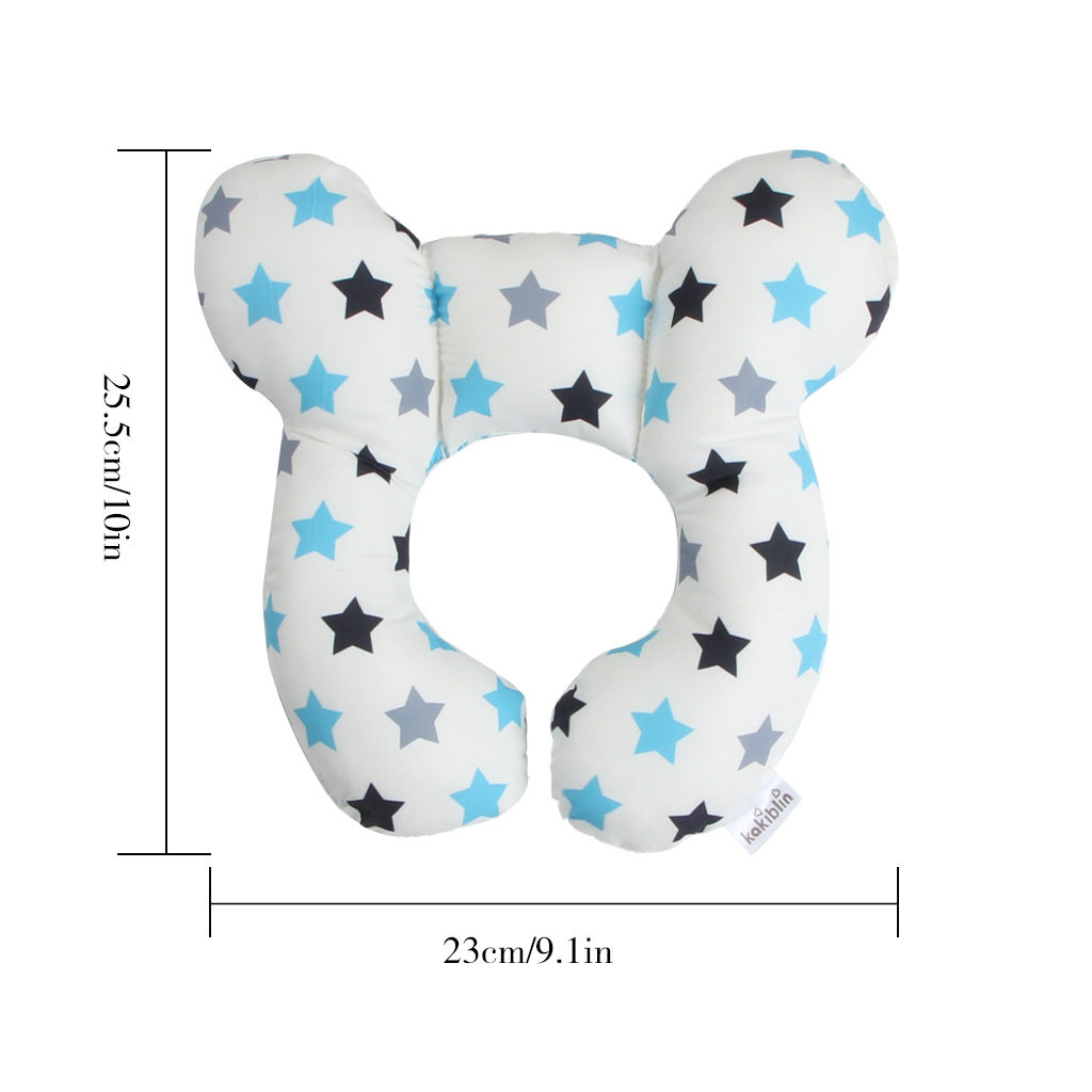 New Cartoon Pattern Children U-Shaped Pillow Travel Car Seat Neck Protection Two-Corner Pillow Fixed Shaping Cart Pillow