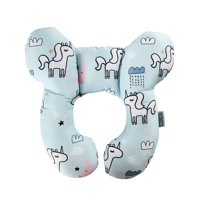New Cartoon Pattern Children U-Shaped Pillow Travel Car Seat Neck Protection Two-Corner Pillow Fixed Shaping Cart Pillow
