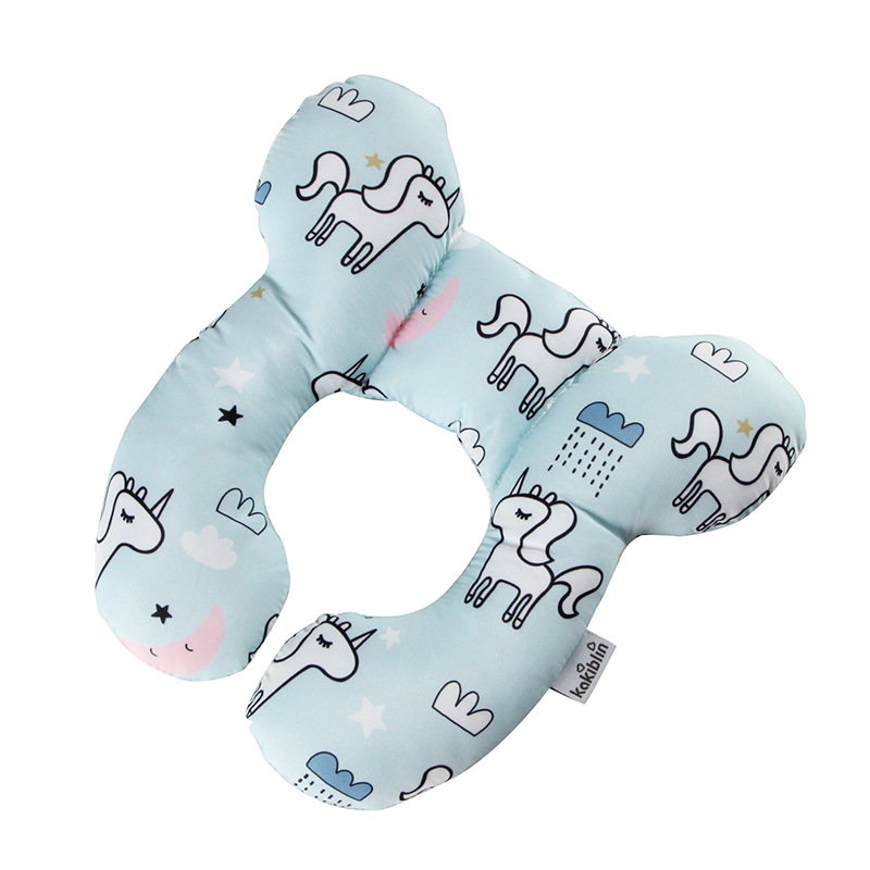 New Cartoon Pattern Children U-Shaped Pillow Travel Car Seat Neck Protection Two-Corner Pillow Fixed Shaping Cart Pillow