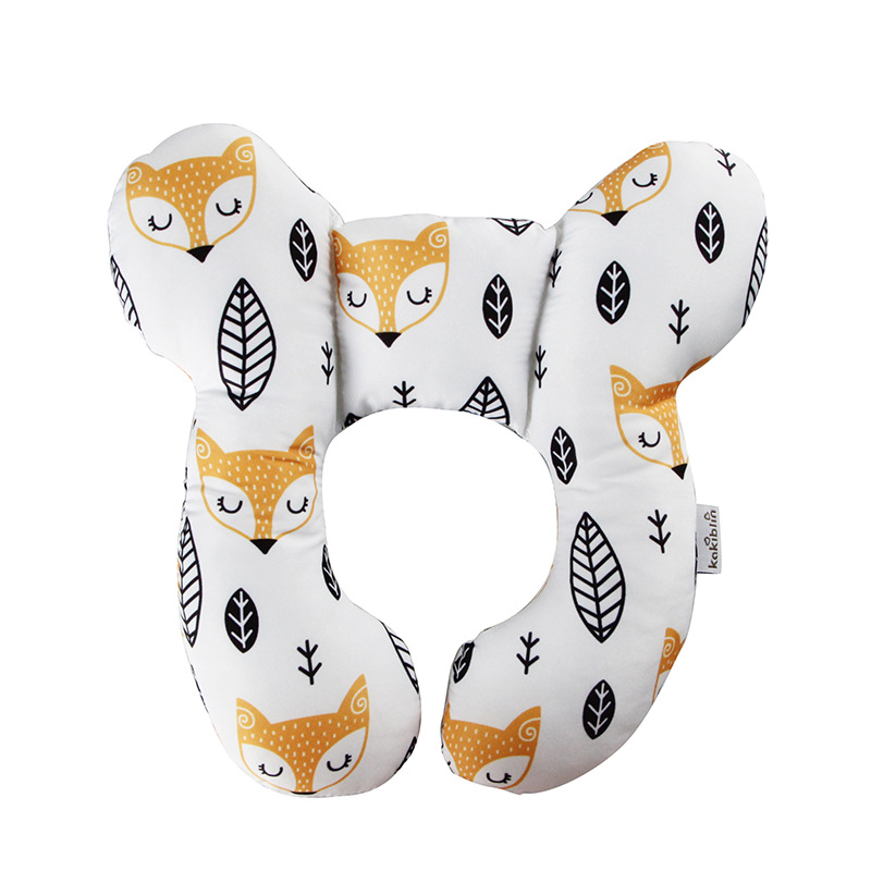 New Cartoon Pattern Children U-Shaped Pillow Travel Car Seat Neck Protection Two-Corner Pillow Fixed Shaping Cart Pillow