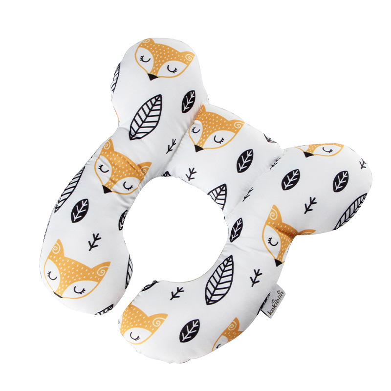 New Cartoon Pattern Children U-Shaped Pillow Travel Car Seat Neck Protection Two-Corner Pillow Fixed Shaping Cart Pillow