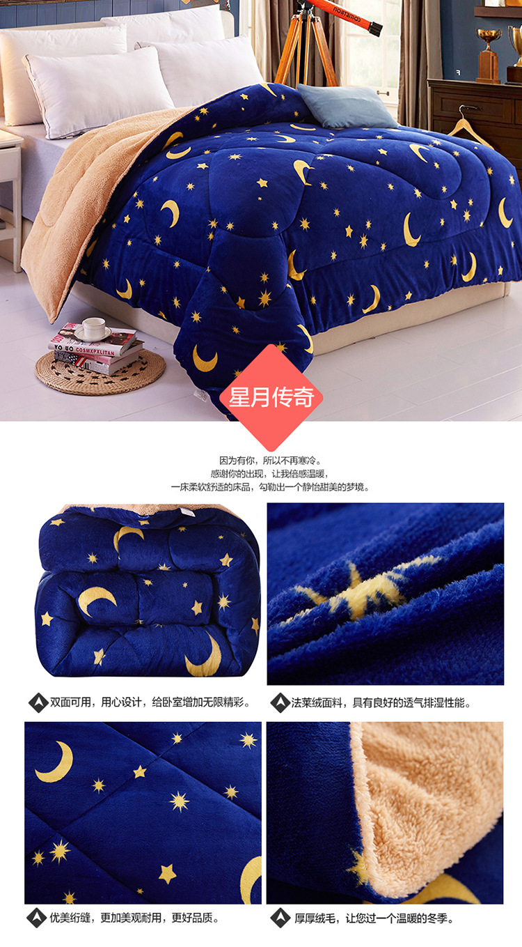 Xiusi Bedding Thick Lambskin Winter Quilt Warm Double-Sided Velvet Flannel Quilt Wool Duvet Insert Factory Wholesale Xiusi Bedding Thick Lambskin Winter Quilt Warm Double-Sided Velvet Flannel Quilt Wool Duvet Insert Factory Wholesale