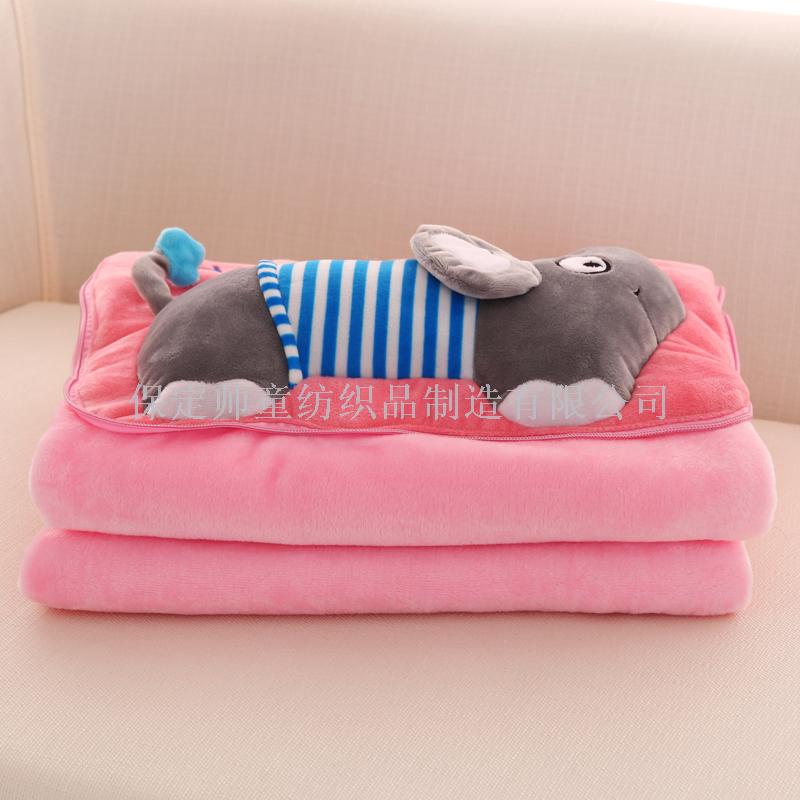 Pillow and Quilt Dual-Use Car Nap Blanket Flannel Office Multifunctional Cushion Folding Lunch Break Airable Cover