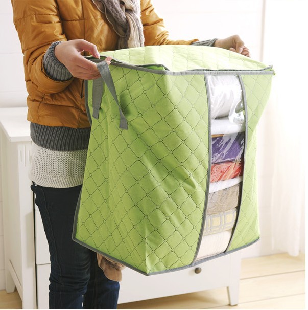 Small bamboo charcoal non-woven quilt storage bag for clothes bags clothing dust bag can be used as a finishing bag Small bamboo charcoal non-woven quilt storage bag for clothes bags clothing dust bag can be used as a finishing bag