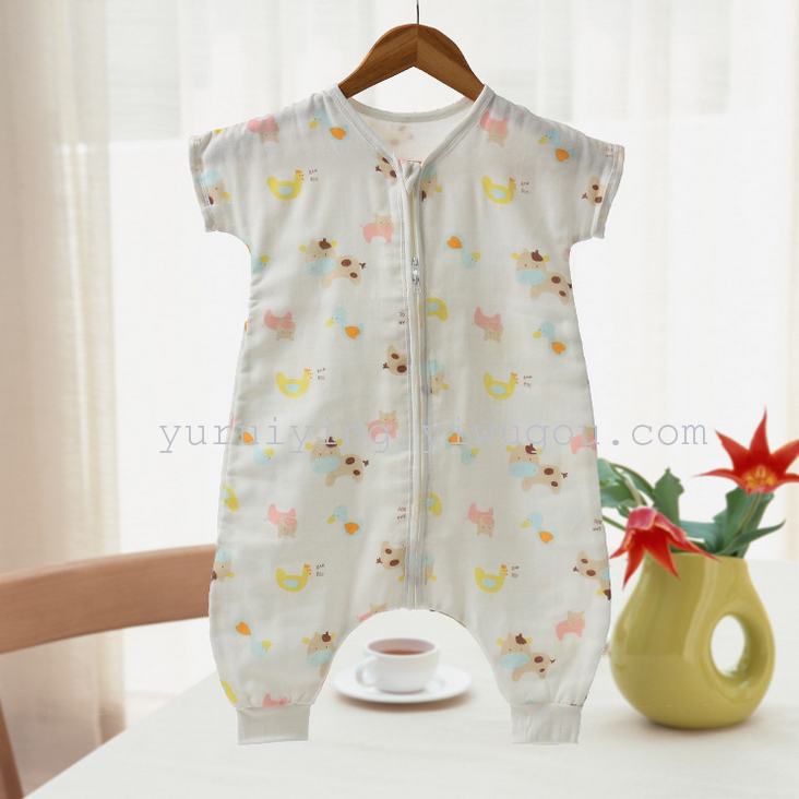 Four layers of gauze for preventing baby kicking quilt warm sleeping bag split air conditioning is
