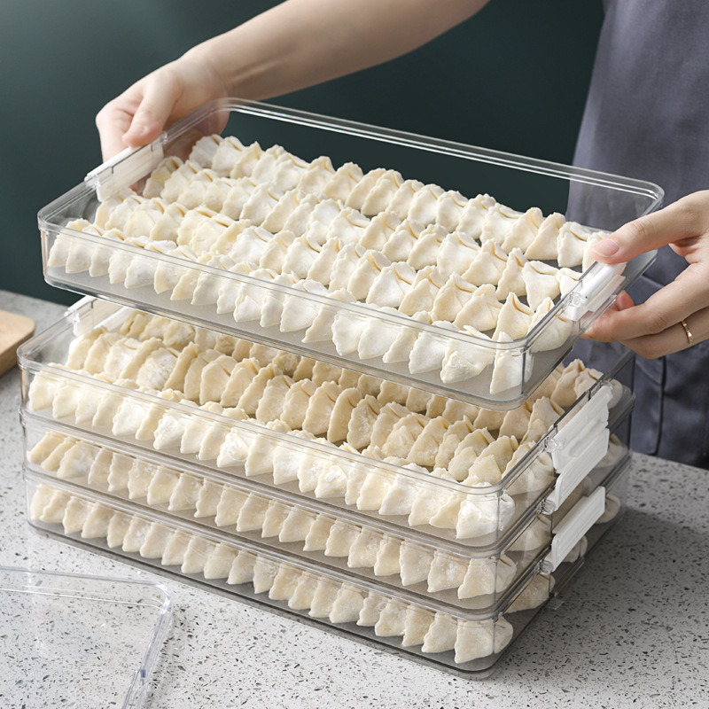 Pet Dumplings Box Multi-Layer Wonton Storage Box Refrigerator Frozen Dumpling Special Tray Egg Fresh-Keeping Box