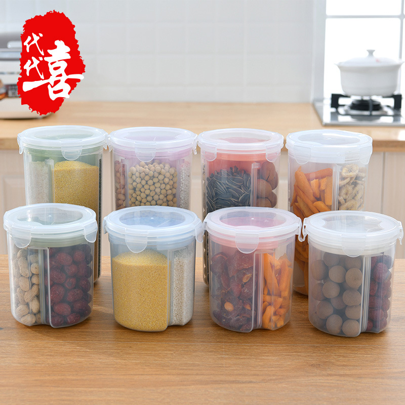 Plastic Bayonet Cereals Storage Sealed Tank Dried Fruit Divided Fresh-Keeping Box Separated Storage Tank
