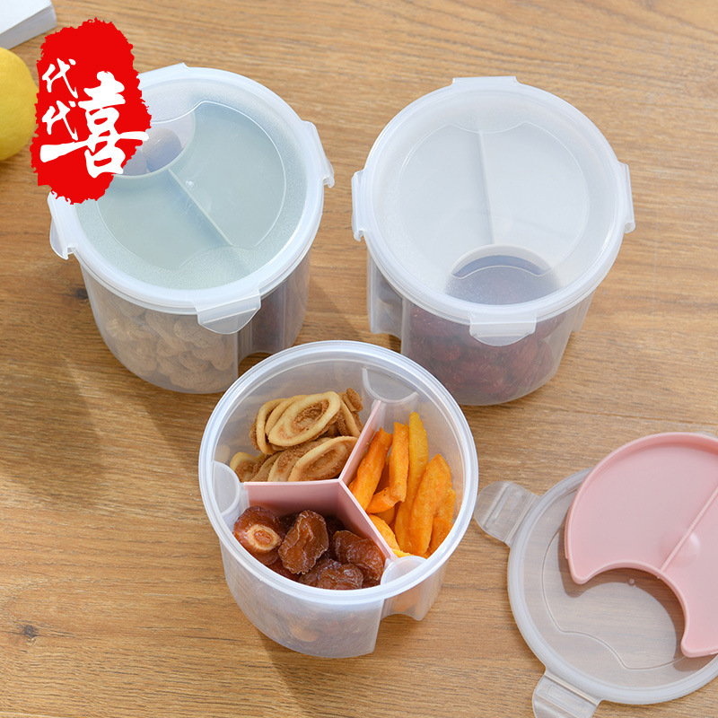 Plastic Bayonet Cereals Storage Sealed Tank Dried Fruit Divided Fresh-Keeping Box Separated Storage Tank