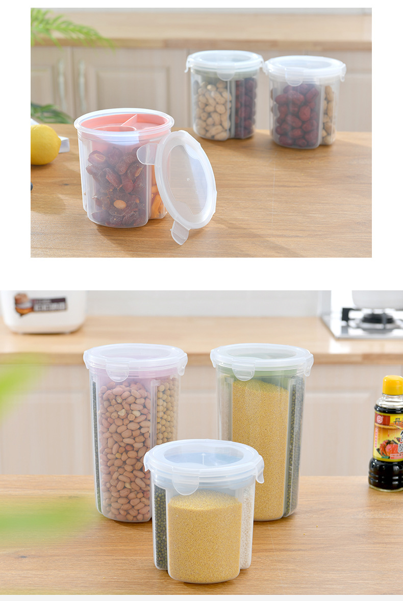 Plastic Bayonet Cereals Storage Sealed Tank Dried Fruit Divided Fresh-Keeping Box Separated Storage Tank Plastic Bayonet Cereals Storage Sealed Tank Dried Fruit Divided Fresh-Keeping Box Separated Storage Tank