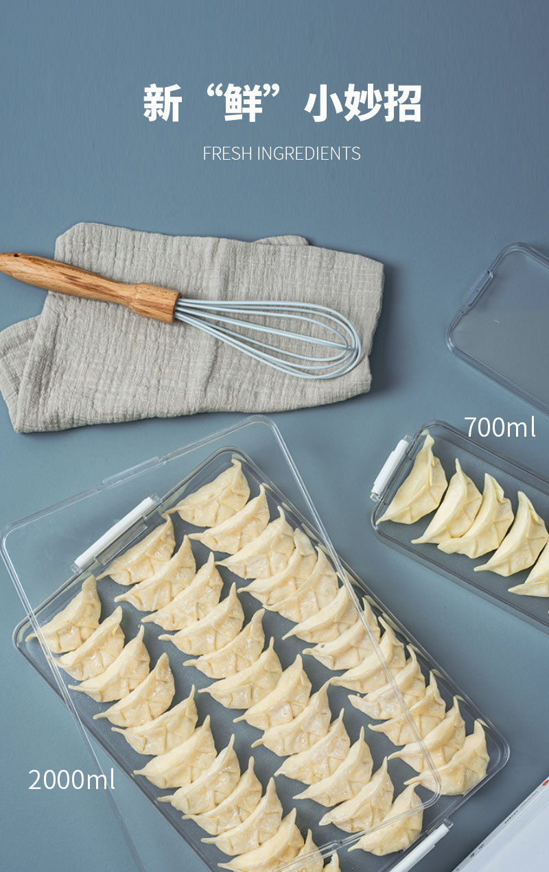 Transparent Refrigerator Storage Box Plastic Kitchen Food Fresh-Keeping Box Finishing Box Dumplings Box Stackable