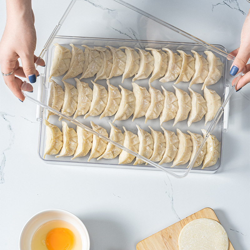Transparent Refrigerator Storage Box Plastic Kitchen Food Fresh-Keeping Box Finishing Box Dumplings Box Stackable