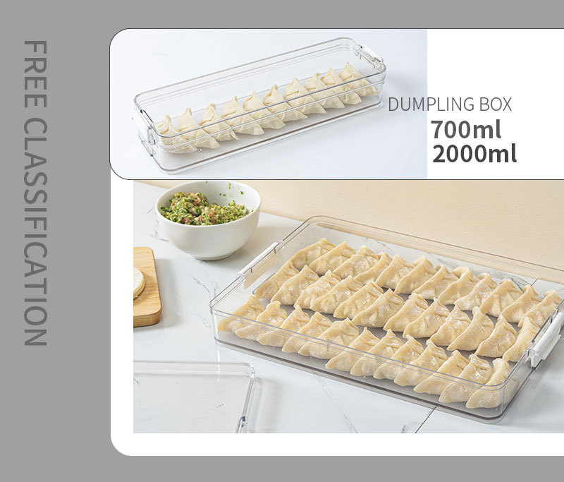 Transparent Refrigerator Storage Box Plastic Kitchen Food Fresh-Keeping Box Finishing Box Dumplings Box Stackable