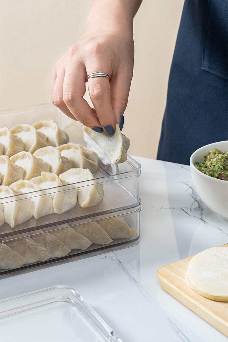 Transparent Refrigerator Storage Box Plastic Kitchen Food Fresh-Keeping Box Finishing Box Dumplings Box Stackable