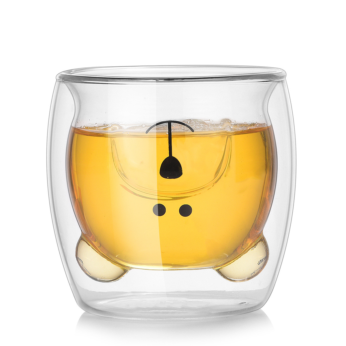Borosilicate Double Wall Heat-Resistant Glass Cup Bear Cake Towel Cartoon Creative Coffee Cup Juice Milk Water Glass