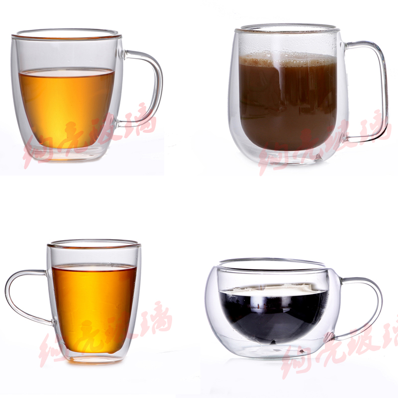 Heat-resistant double wall glass cup creative anti-hot cup heat insulation glass borosilicate water glass  juice cup