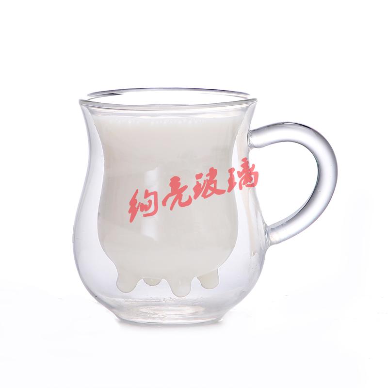Heat-resistant double wall glass cup creative anti-hot cup heat insulation glass borosilicate water glass  juice cup