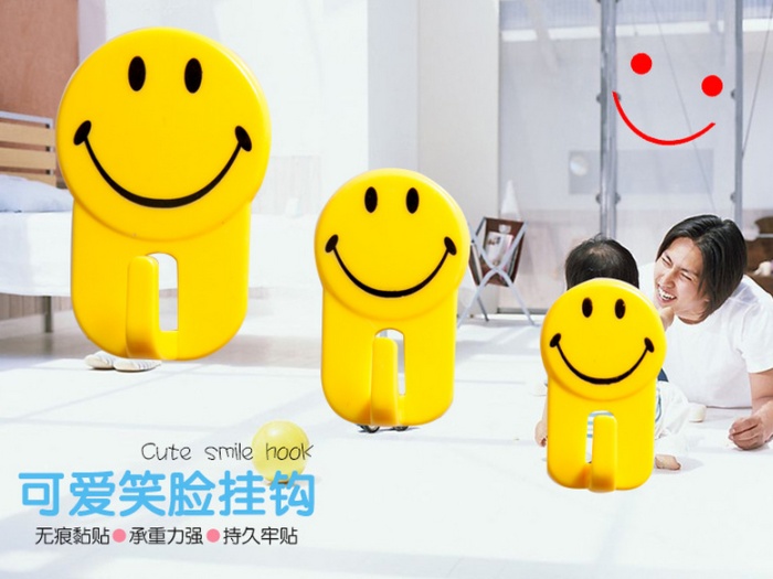 Cute smile strong towel hook stick hook large and medium small 3 into the home essential 11-30