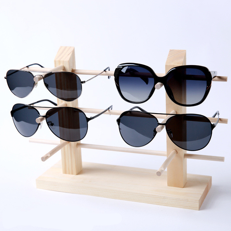 spectacle display hook  Wooden desktop glasses display stand