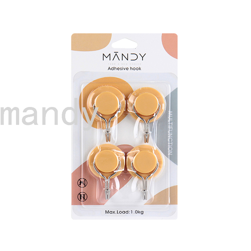 [Mandi Home] Multi Hook Plastic Hook Bathroom Kitchen Hook Sticky Hook Strong Load-Bearing Punch-Free
