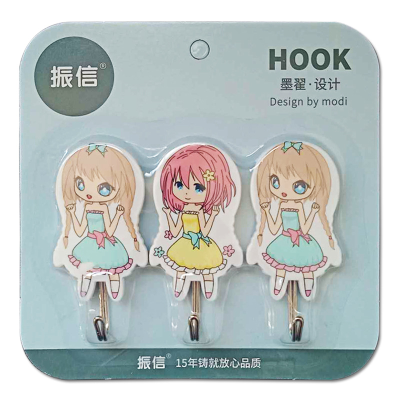 Zhenxin cute cartoon magic stick non-mark hook strong suction wall non-mark stick hook kitchen non-nail hook