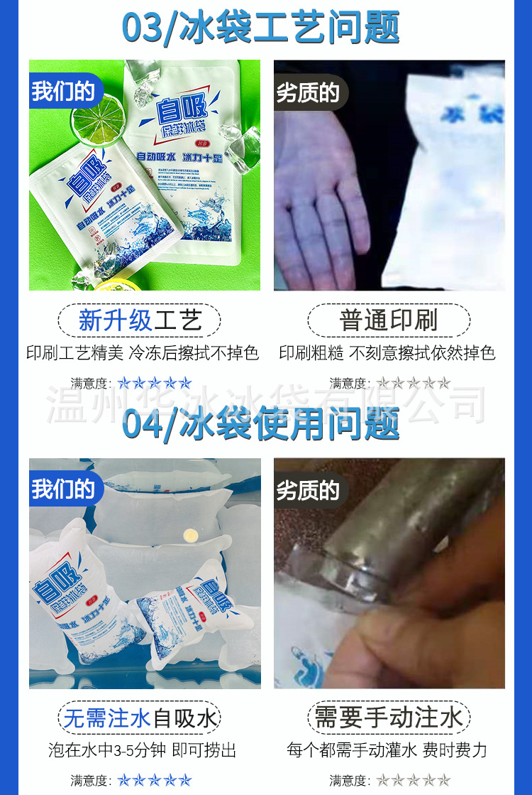 Disposable Ice Pack FreshKeeping Refrigerated Cold Compress Cooling Gel Express Seafood Food SelfAbsorbent Ice Bag