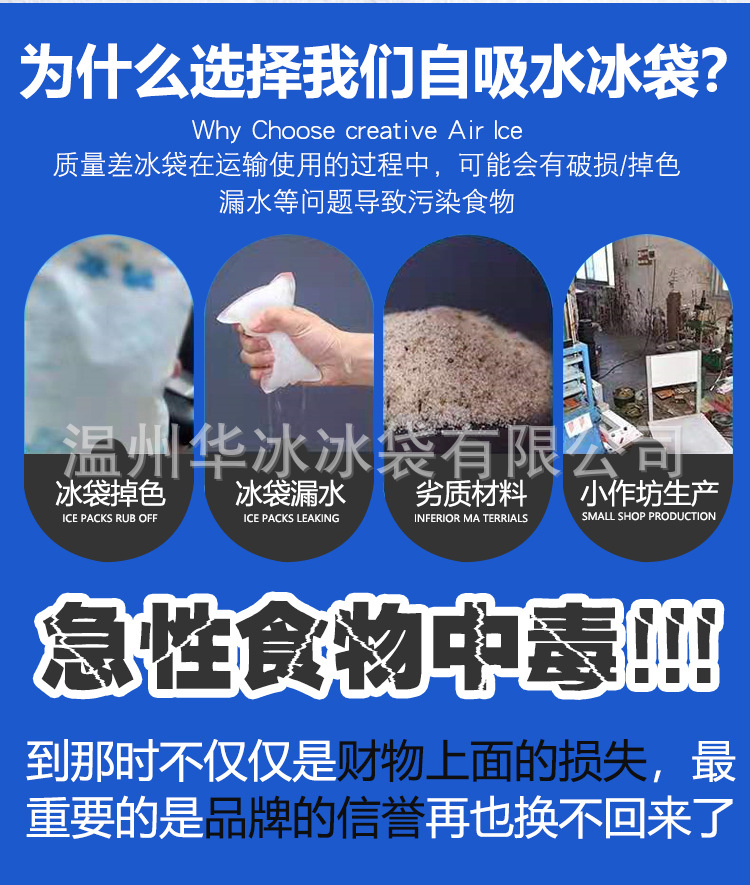 Disposable Ice Pack FreshKeeping Refrigerated Cold Compress Cooling Gel Express Seafood Food SelfAbsorbent Ice Bag
