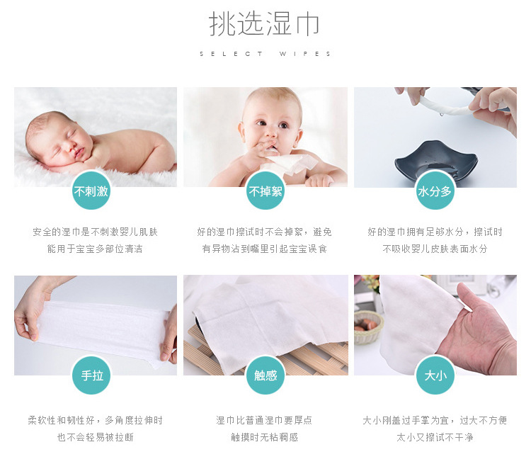Wet Wipes Baby Removable Portable Small Bag Wet Wipes 10 Pieces Disposable Cleaning Wet Wipes Mother and Baby Gifts