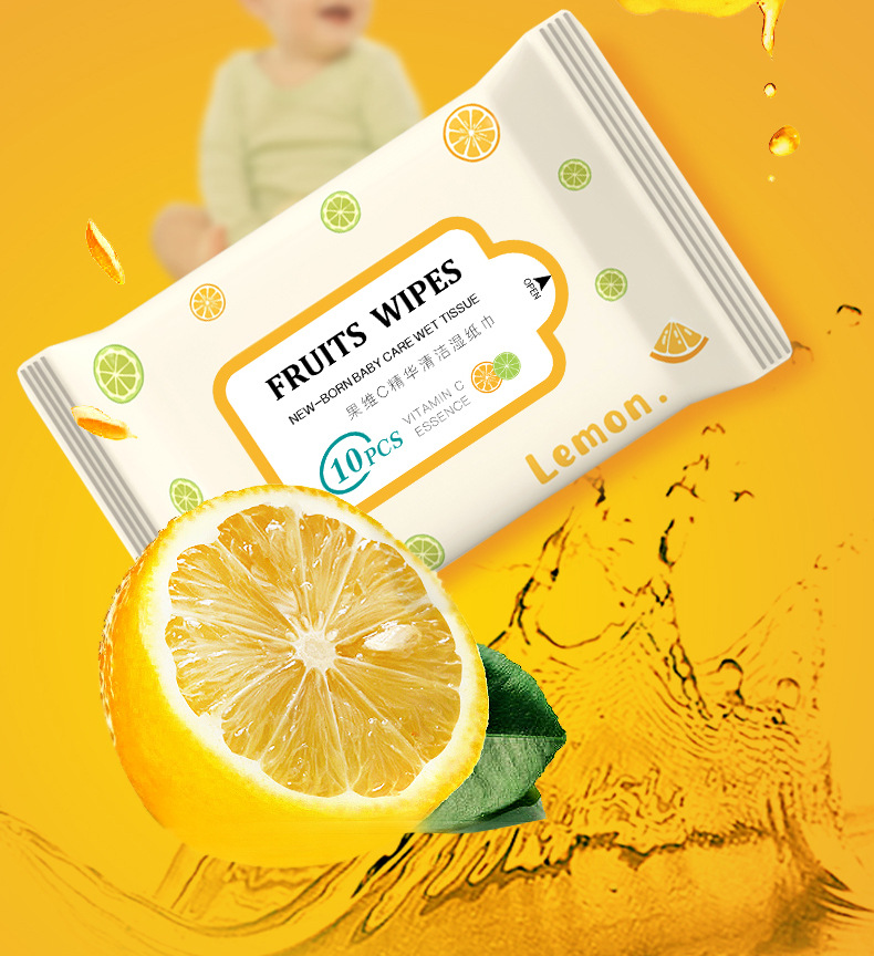 Wet Wipes Baby Removable Portable Small Bag Wet Wipes 10 Pieces Disposable Cleaning Wet Wipes Mother and Baby Gifts