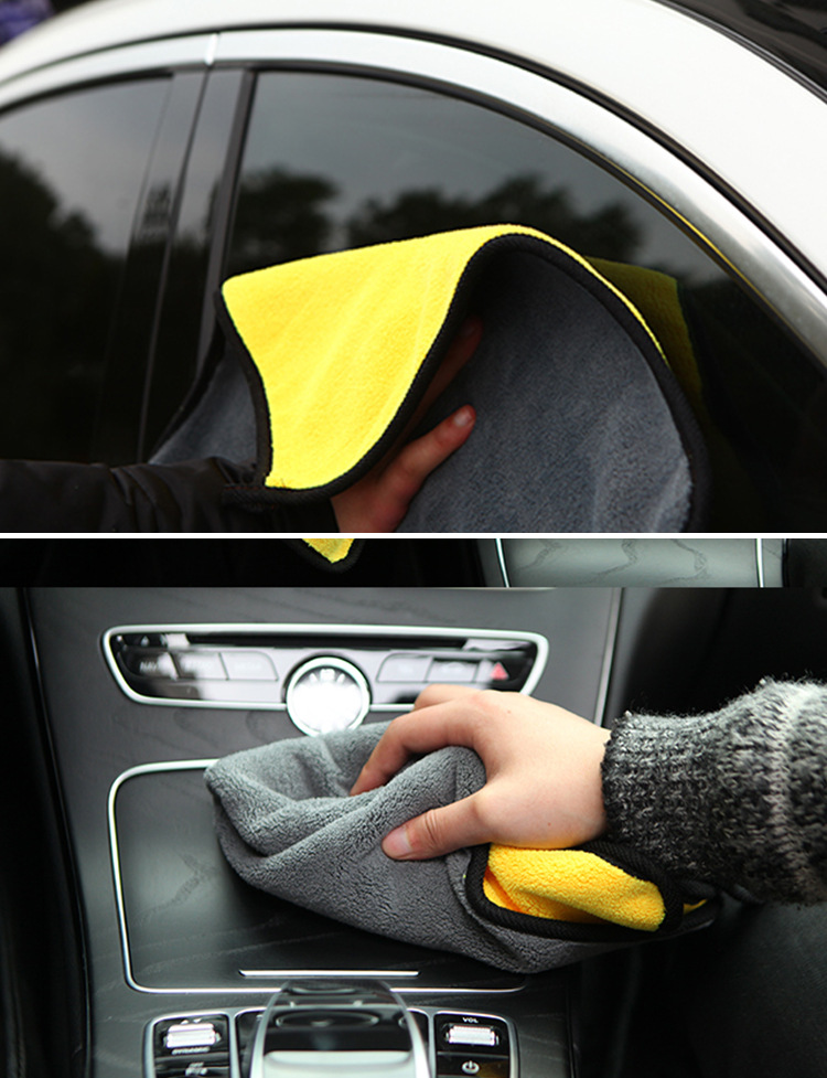 Car Wash Towel Thick Coral Fleece Absorbent Double-Sided Ultra-Fine Fiber Cleaning Cleaning products Car Wash Towel Thick Coral Fleece Absorbent Double-Sided Ultra-Fine Fiber Cleaning Cleaning products
