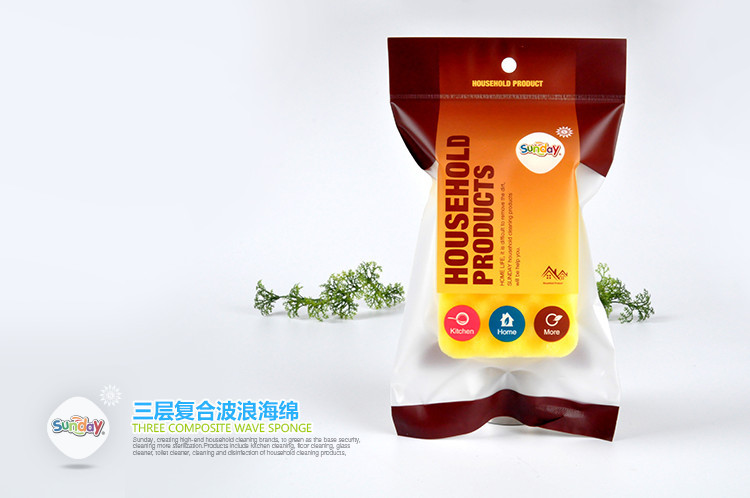 Sunday three layer wave sponge 1 pieces, kitchen cleaning products exported to Japan South Korea Sunday three layer wave sponge 1 pieces, kitchen cleaning products exported to Japan South Korea
