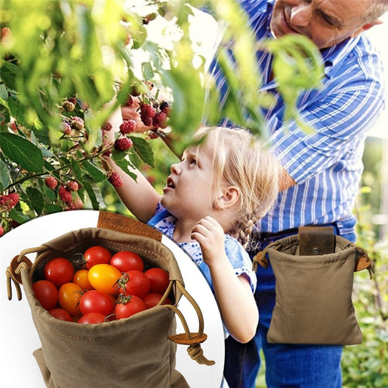 Outdoor Foraging Bag Waist Hanging Tool Bag Fruit Picking Bag Canvas Storage Bag Storage Bag Foraging Bag