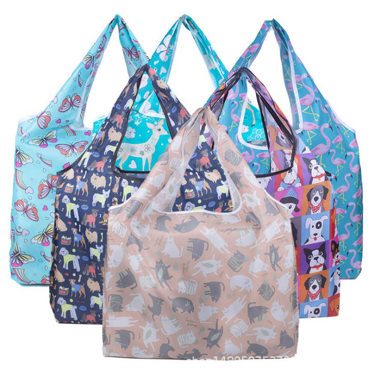 Folding eco-friendly shopping bag portable, portable storage bag Supersizesupermarket shopping bagwaterproof printed bag
