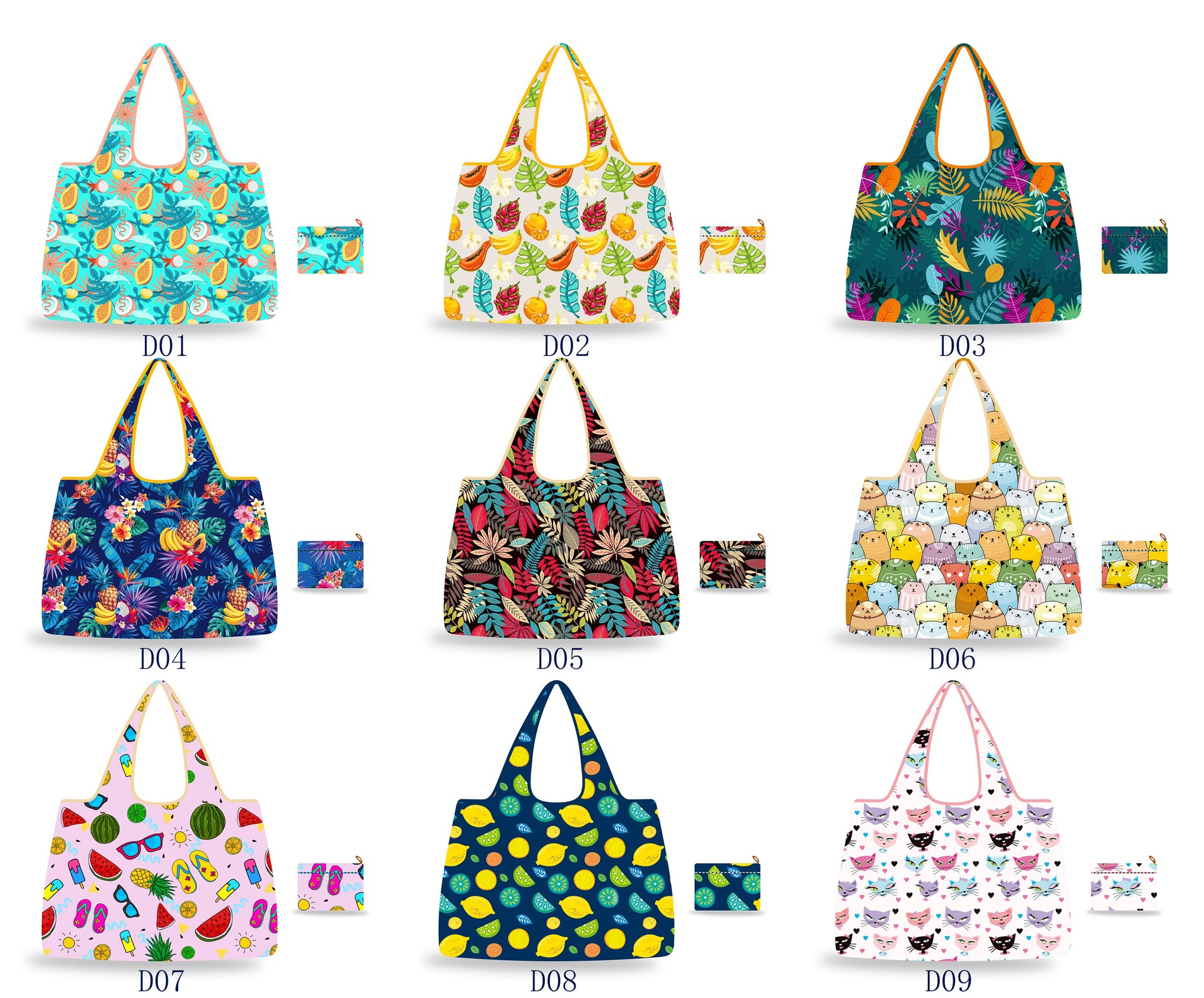 Folding eco-friendly shopping bag portable, portable storage bag Supersizesupermarket shopping bagwaterproof printed bag