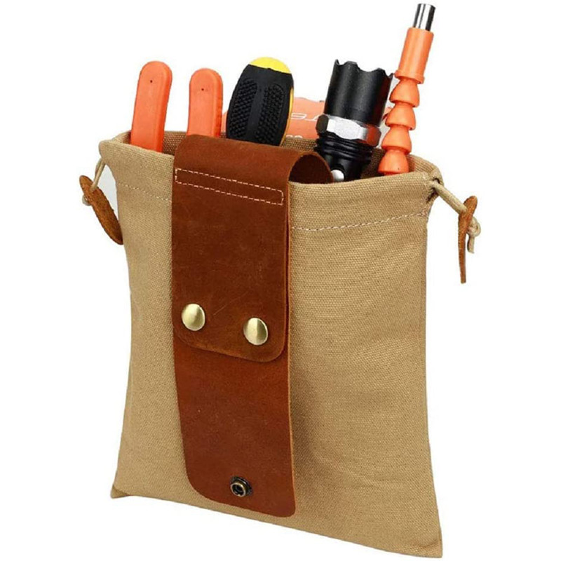 Camping Outdoor Foraging Bag Foraging Bag Wild Fruit Storage Bag Cowhide Waist Hanging Jungle Tool Storage Bag