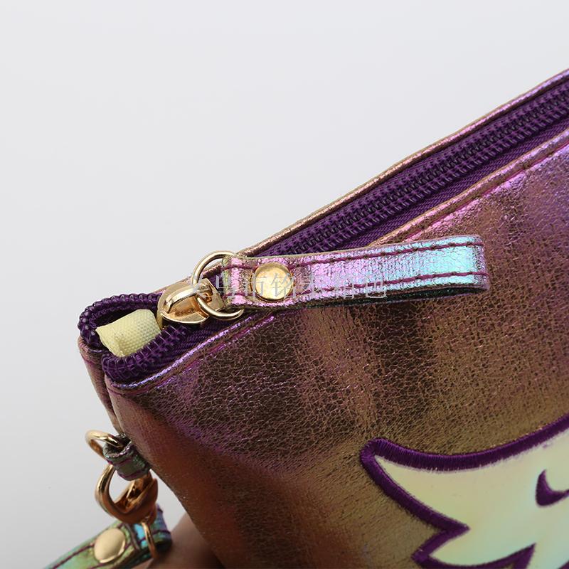 Hot-selling crackle sail bag dazzle color cloth art cosmetic bag angel wing portable storage bag with copyright patent