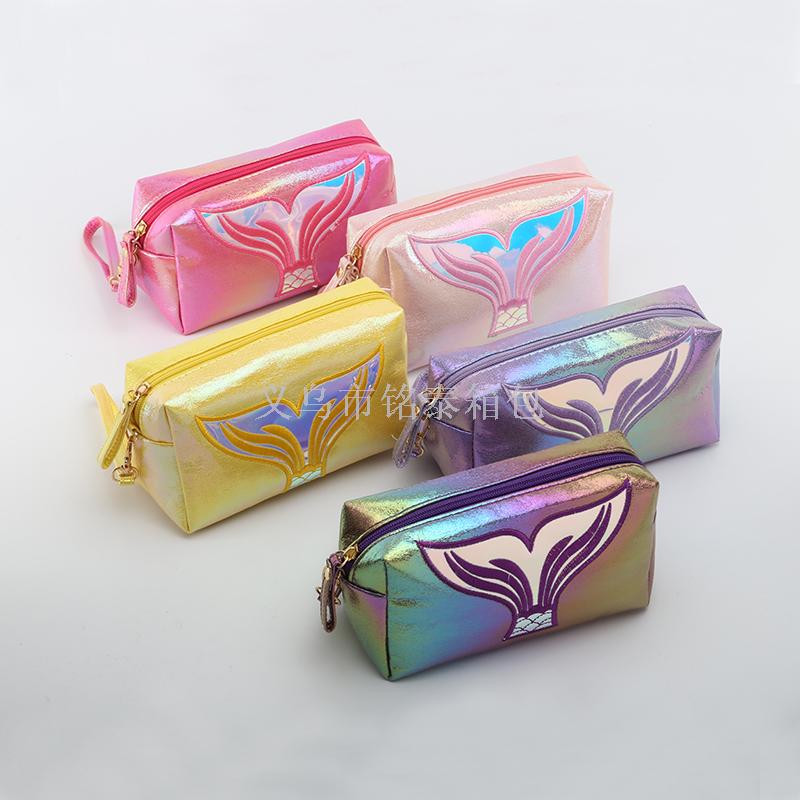 Cross-border hot style crack fish tail prince bag ladies cosmetics bag portable storage bag manufacturers direct sales
