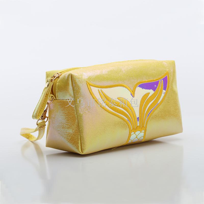 Cross-border hot style crack fish tail prince bag ladies cosmetics bag portable storage bag manufacturers direct sales