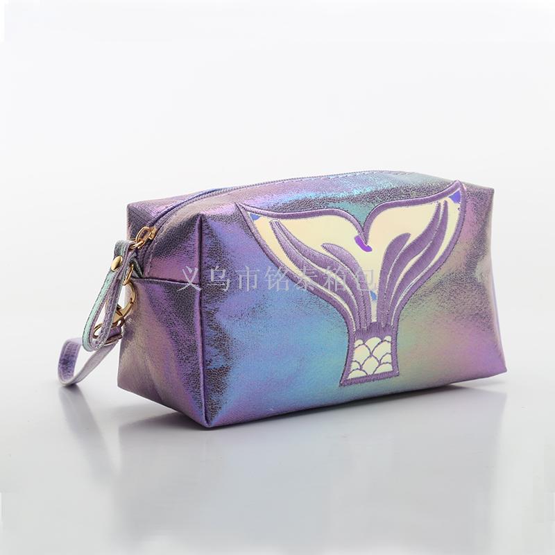 Cross-border hot style crack fish tail prince bag ladies cosmetics bag portable storage bag manufacturers direct sales